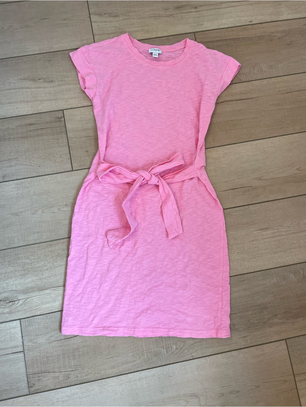 J. Crew Pink Slub Knit Tie-Waist Dress XXS